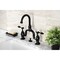 Kingston Brass Bridge Bathroom Faucet with Brass PopUp, Matte Black KS7990TAL - alternate 3